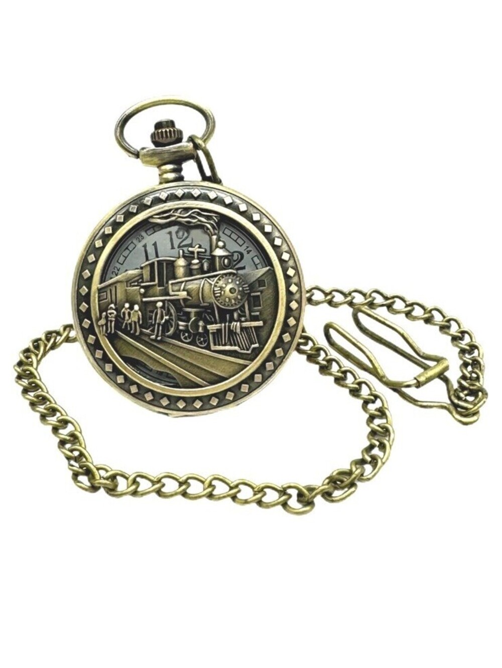 Invicta Vintage 79005  Men's Pocket Watch 47mm Bronze Full Hunter Car Motif